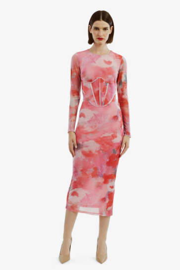 mesh midi dress